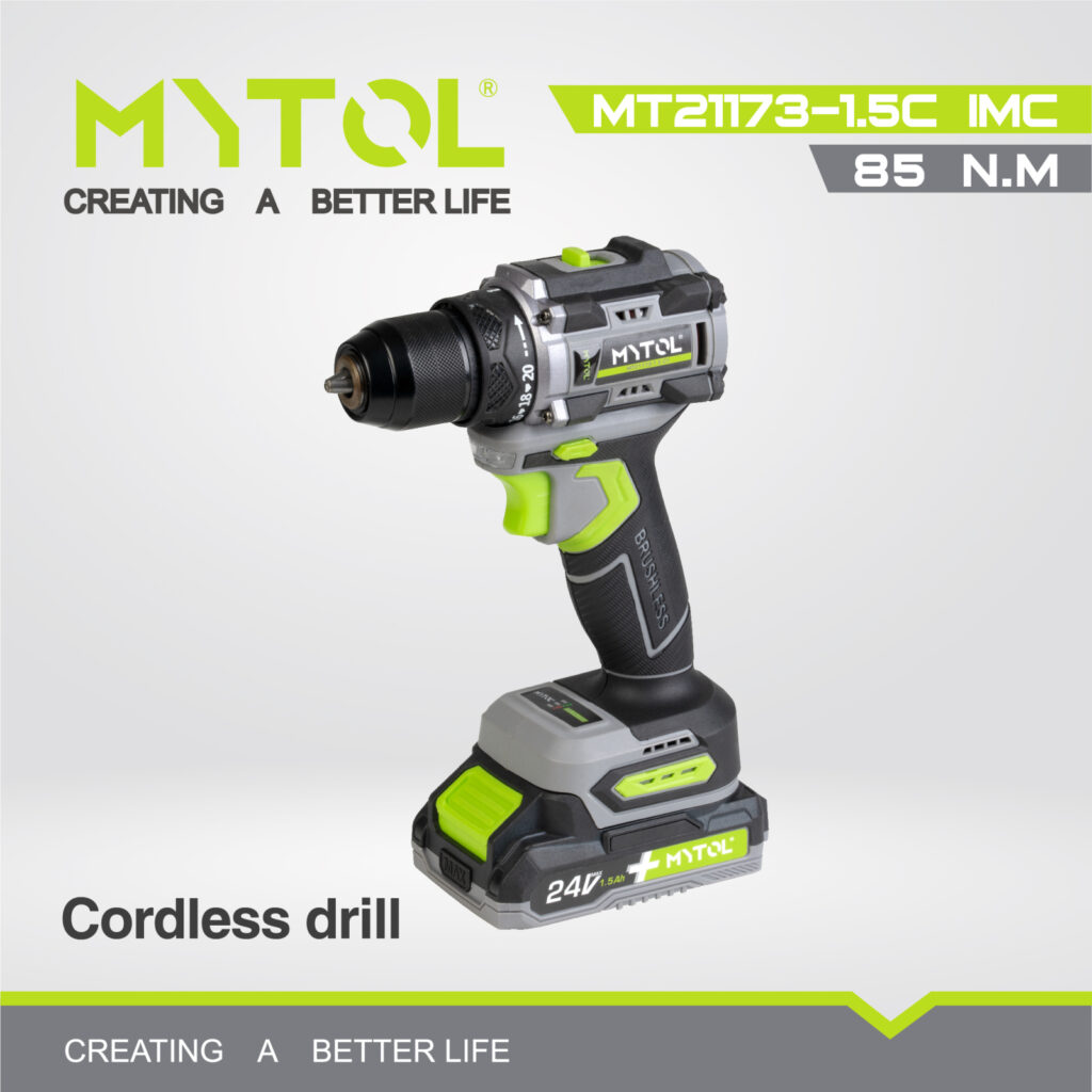 Акумуляторний дриль-шуруповерт безщітковий MYTOL MT21173-1.5C1 IMC-24, 21 В, 59 Нм, патрон 10 мм MT21173-1.5C1 IMC-24